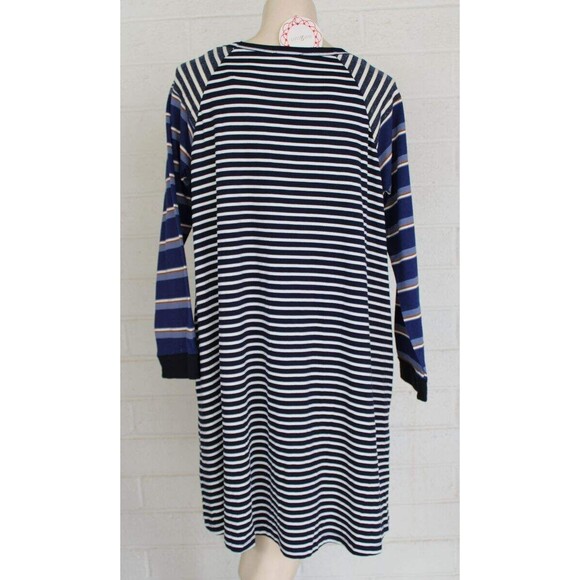 NWT Umgee Large Colorful Striped Cotton Blend Knit Long Sleeve Dress - Picture 3 of 4